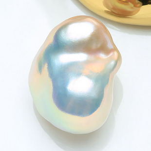 15MM天然淡水巴洛克珍珠白色冷光银蓝精选散珠BTJ 极光蓝血巴