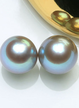6MM正圆天然淡水珍珠配对散珠5A无核极光灯泡真多麻色灰蓝紫BTM