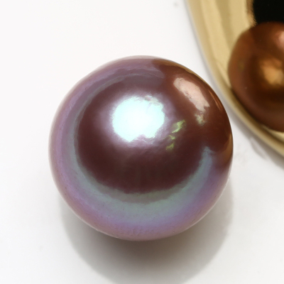 天然淡水珍珠近正圆天然色爱迪生