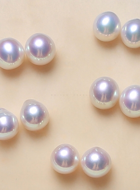 【小钢巴】毕业7mm独家天然淡水AKOYA珍珠镜面极光定制耳钉 BIQ