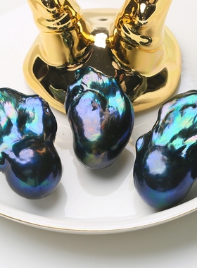 AAAAA天然淡水巴洛克异形珍珠超巴极光孔雀绿散珠diy定制吊坠BHJ