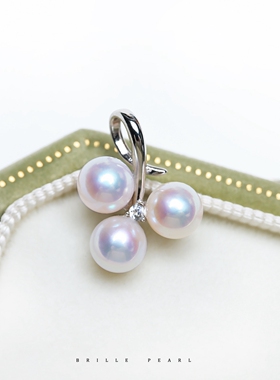 【小樱桃】M家同款天然淡水akoya珍珠极光5A吊坠s925银优雅女PBV