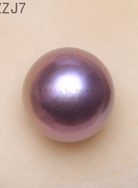 天然爱迪生珍珠散珠AAA级13MM正圆高光紫色金色DIY定制吊坠路路通