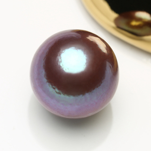 【14mm大龙珠】正圆AAA天然色淡水珍珠散珠极光炫彩蓝莓紫定制BKF