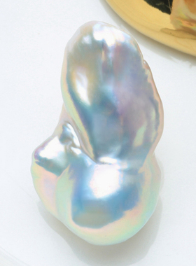 【小巴清仓】16MM天然淡水巴洛克珍珠极光白透彩散珠定制吊坠 BPS