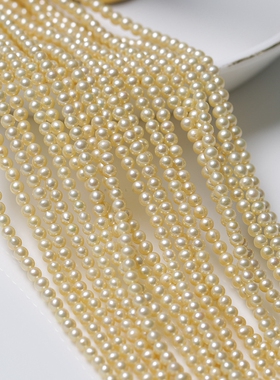 3mm天然淡水羽皇金珍珠半成品链条极光几乎无暇金色项链40cm SCJ