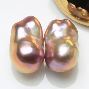 BOD 10MM天然淡水巴洛克珍珠配对牛油果鱼尾炫巴捡漏 小巴清仓