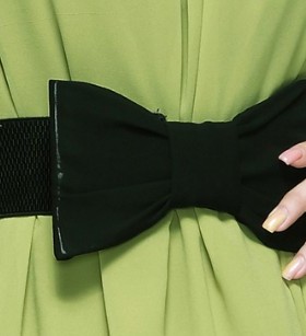 腰带女蝴蝶结弹力松紧拉丁舞专配腰封修身韩版皮带腰装饰品 6CM宽