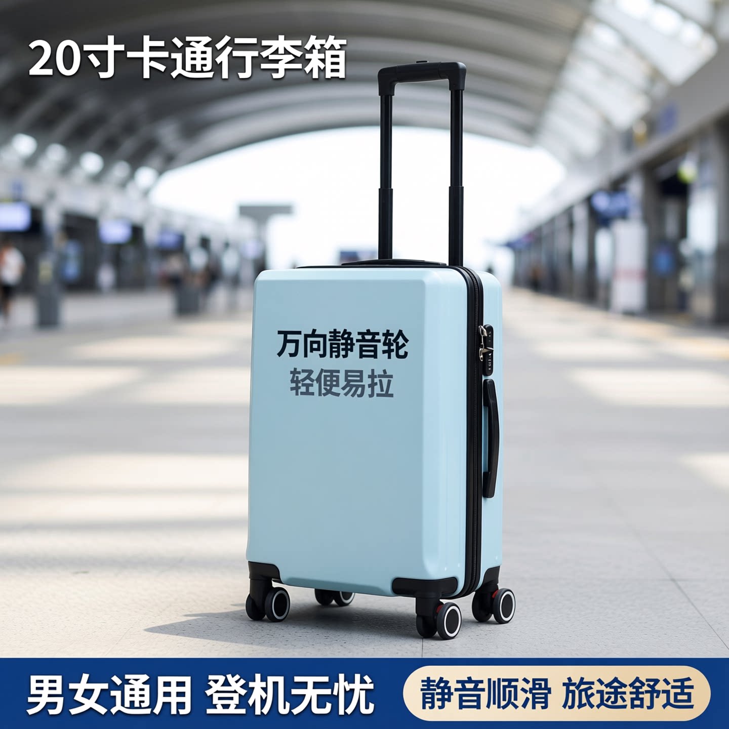 新款定制成人拉杆箱20寸卡通行李箱万向静音轮旅行箱男女登机箱