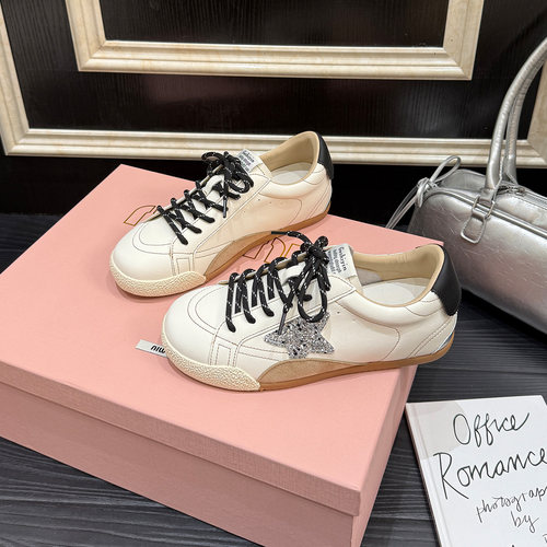 歌诗茵真皮星星板鞋女ins潮2026春新款舒适休闲鞋百搭拼色运动鞋