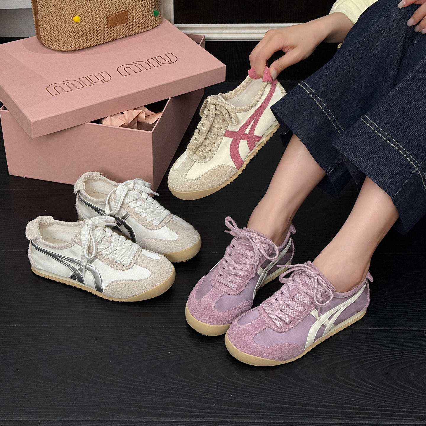 歌诗茵平底阿甘鞋女2025新款秋季网红德训鞋百搭透气休闲运动板鞋