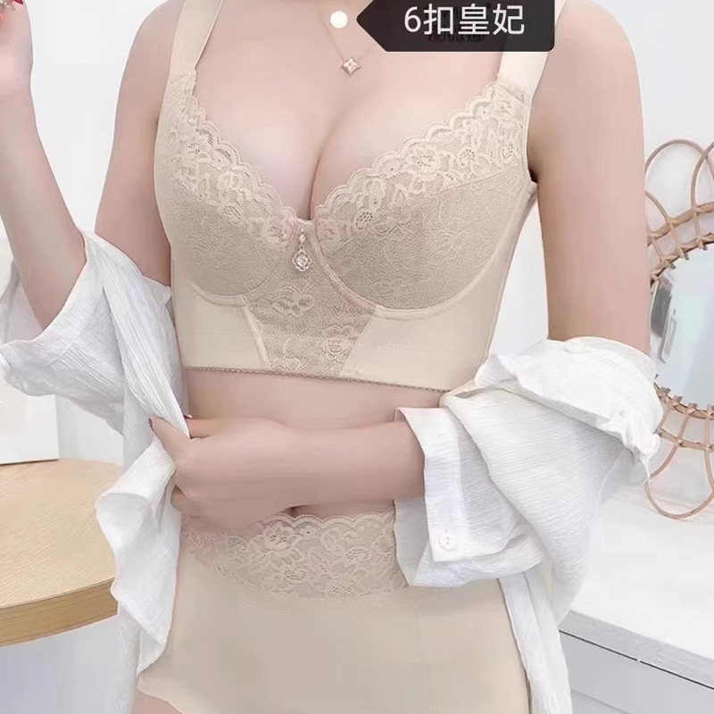 西施尔F聚拢文胸收副乳六排扣内衣收胃腩调整型胸罩防下垂塑身32d