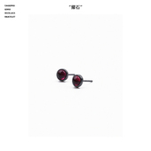 JQTIMTC 小众礼物 紫水晶暗黑风格 耀石 s925纯银耳钉女氧化风格