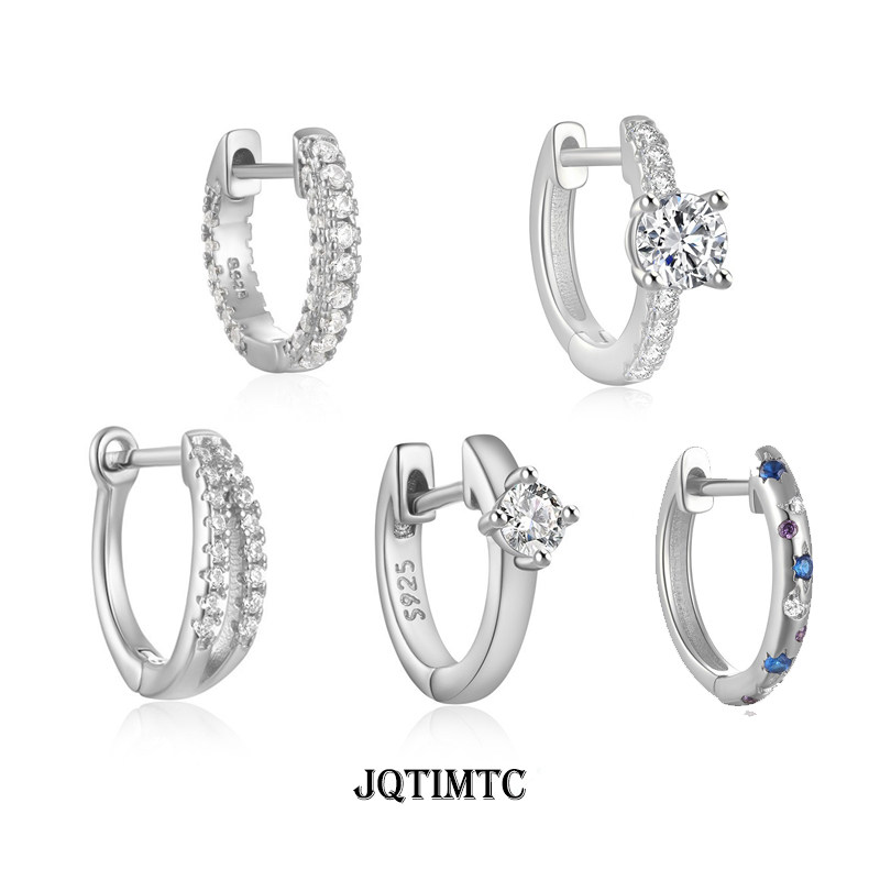 通体s925纯银锆石耳环