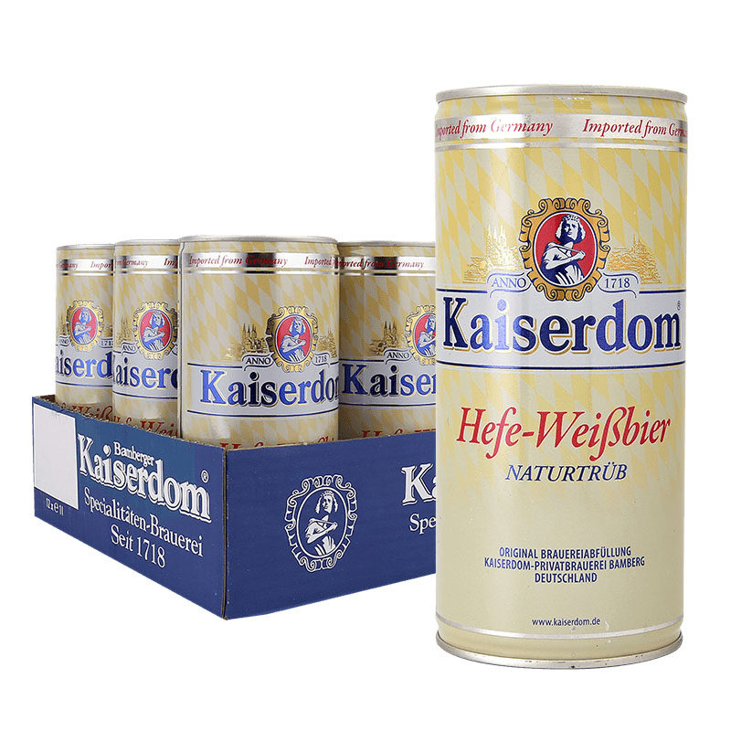 德国原装进口 Kaiserdom小麦啤酒 1L*12听 整箱装