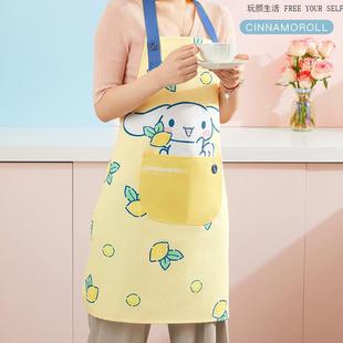 E6J围裙厨房家用2024新款防水防油不掉皮女生可爱做饭围裙M