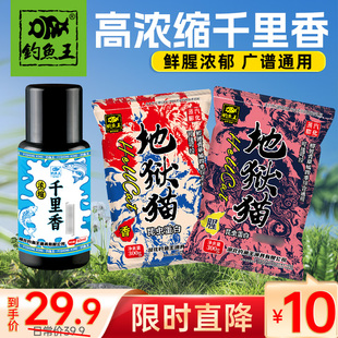 钓鱼王千里香饵料地狱猫腥香饵冬天专攻鲫鱼饵料浓缩小药套餐鱼饵