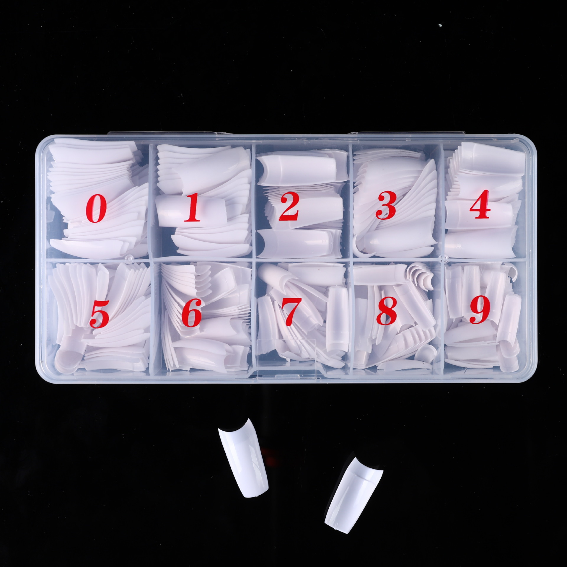 跨境美甲500片盒装甲片法式指甲贴片半贴甲片无痕假指甲片现货