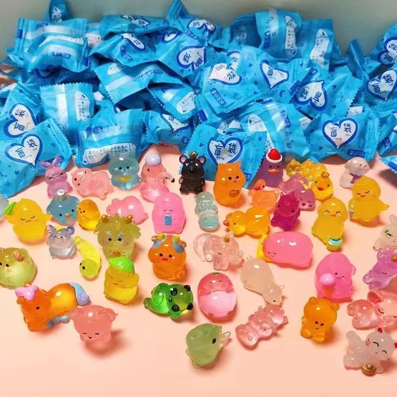 夜光微缩小动物盲袋迷你老虎兔子玩偶模型玩具仿真物品男女孩盲盒