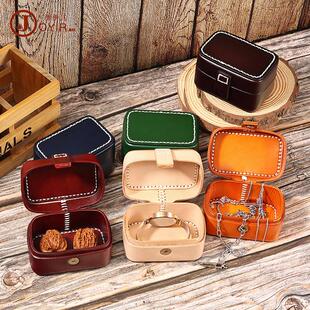 植鞣皮复古手表收纳盒纯简约便携首饰收纳真皮手工高档礼物盒现货