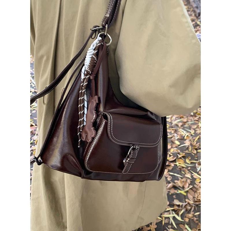 超复古双肩包包女夏季2025新款潮时尚韩版托特包百搭大容量背包