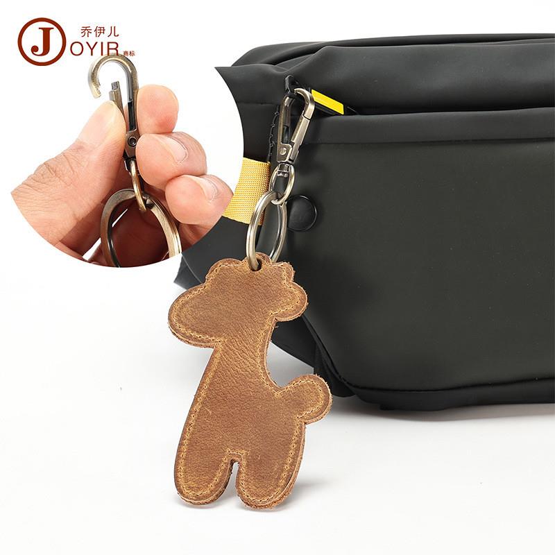 真皮包包挂件疯马皮钥匙挂件钥匙扣卡通可爱挂件创意汽车钥匙扣