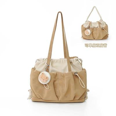 2025年新款时尚甜美休闲褶皱云朵包单肩双肩包