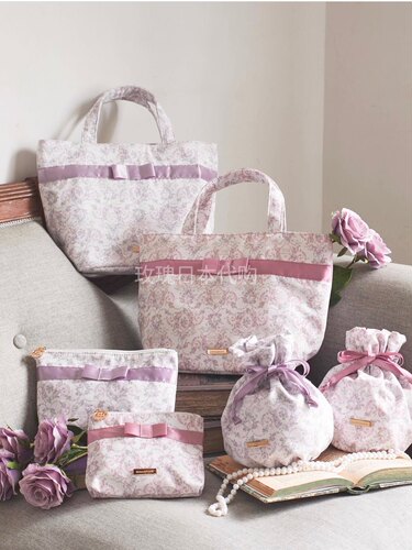 玫瑰日代 现货 Maison de Fleur 法式花卉蝴蝶结托特手提包化妆包