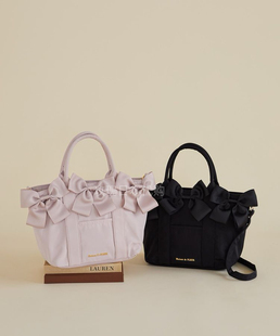 玫瑰日代现货maison de fleur日系可爱蝴蝶结拉链手提斜挎包