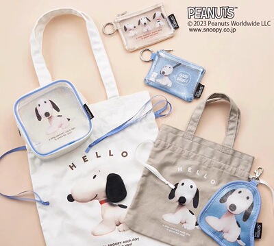 玫瑰日代 折扣现货 snoopy史努比plaza限定细闪透明pvc卡包化妆包
