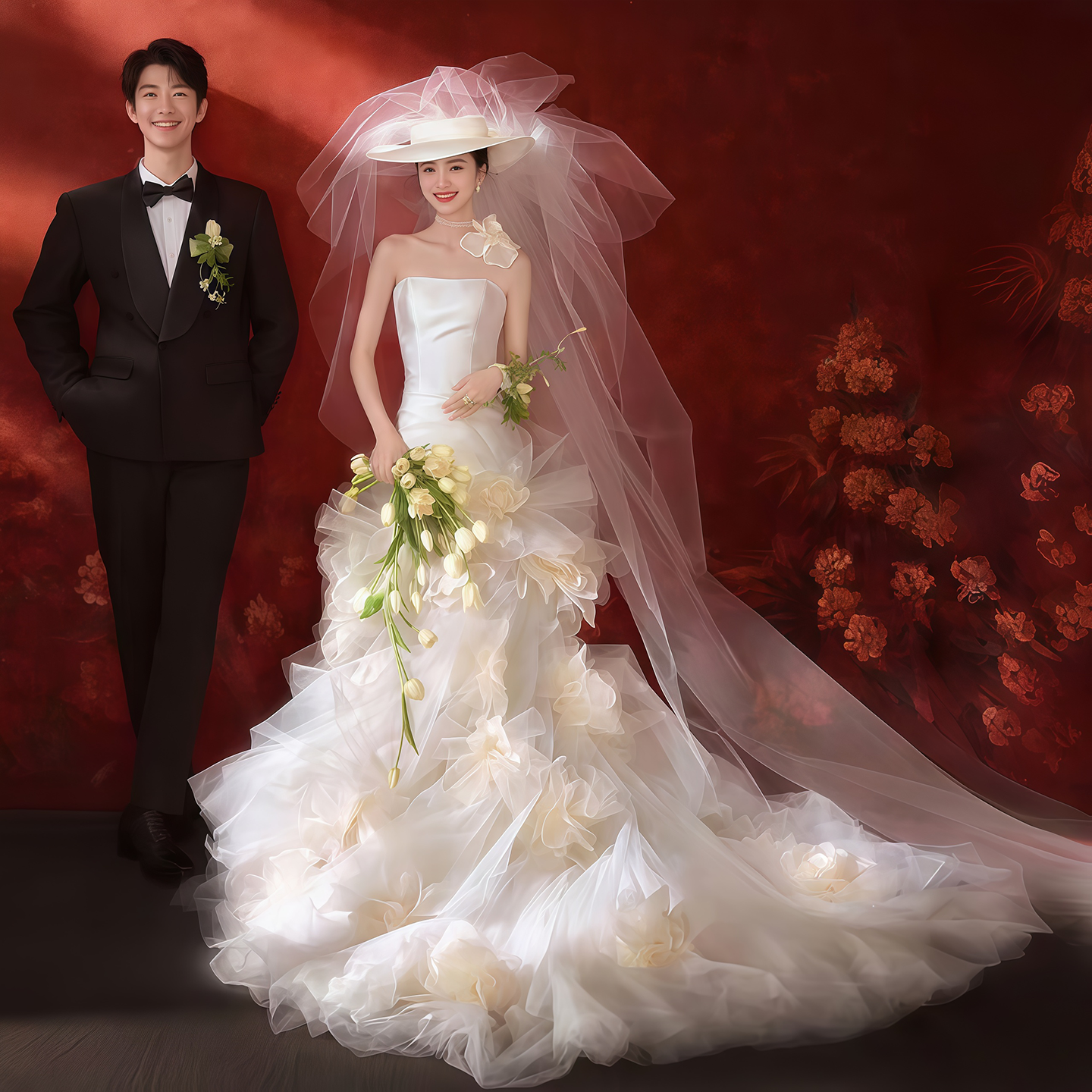 2025新款影楼主题婚纱新娘鱼尾订婚敬酒服锻面简约小众设计感礼服