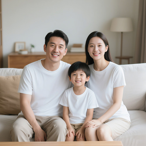 高端亲子装纯棉手绘扎染短袖T恤