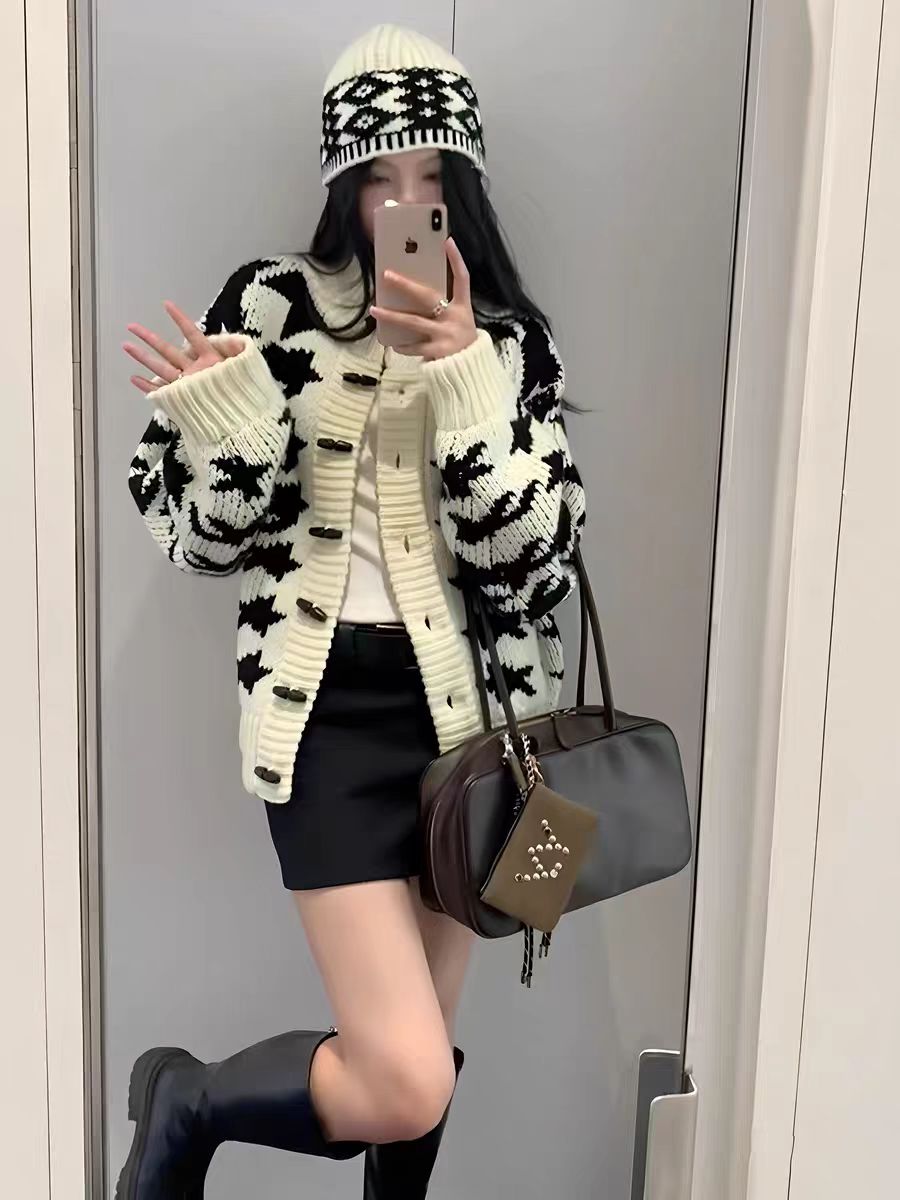 25秋冬新款100%纯羊开毛衫女圆领加厚毛衣宽松显瘦百搭打底衫外套