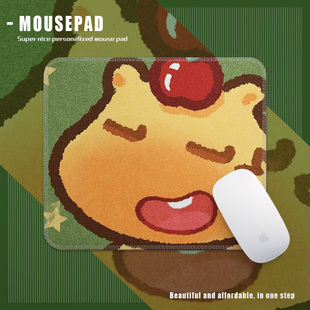 水豚噜噜卡通橡胶鼠标垫办公桌垫260x210mm通用电脑垫学生专用