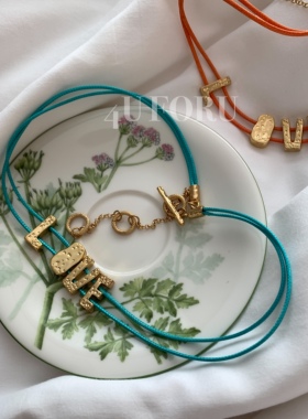 新款欧美彩色love字母项链手链小众设计高级独特choker颈链手链