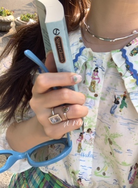 银项圈潮酷可调节叠戴金属珍珠镶嵌项圈