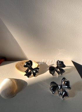 复古小众设计感蝴蝶结戒指耳饰耳环时尚简约百搭耳饰配饰