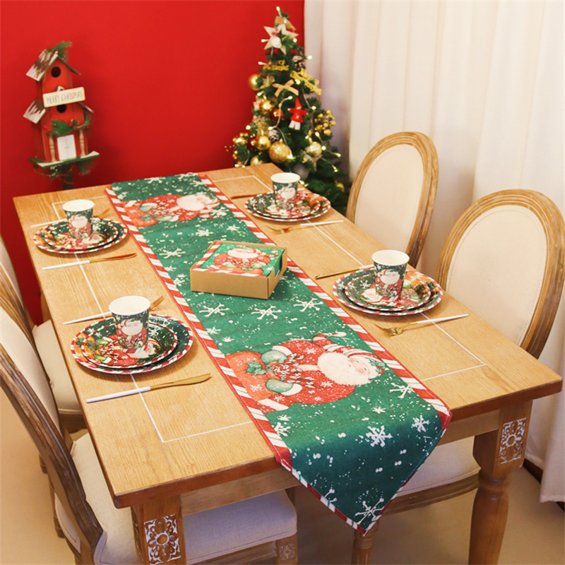 圣诞节餐桌装饰餐垫桌旗派对布置