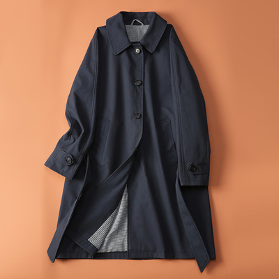 中长款春秋单排扣巴尔马肯风衣