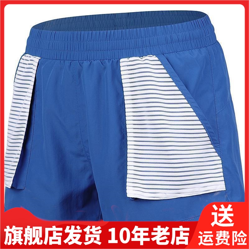 Leevy力为女子透气紧身弹力运动裤松紧紧身裤内衬宽松短裤L69020