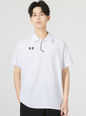 安德玛UA男POLO衫高尔夫翻领舒适透气短袖休闲运动T恤22500515