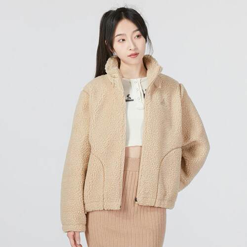 阿迪达斯女装羊羔绒保暖立领外套