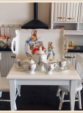 BJD6/小布6分微缩彼德兔陶瓷茶具咖啡具娃屋迷你厨房