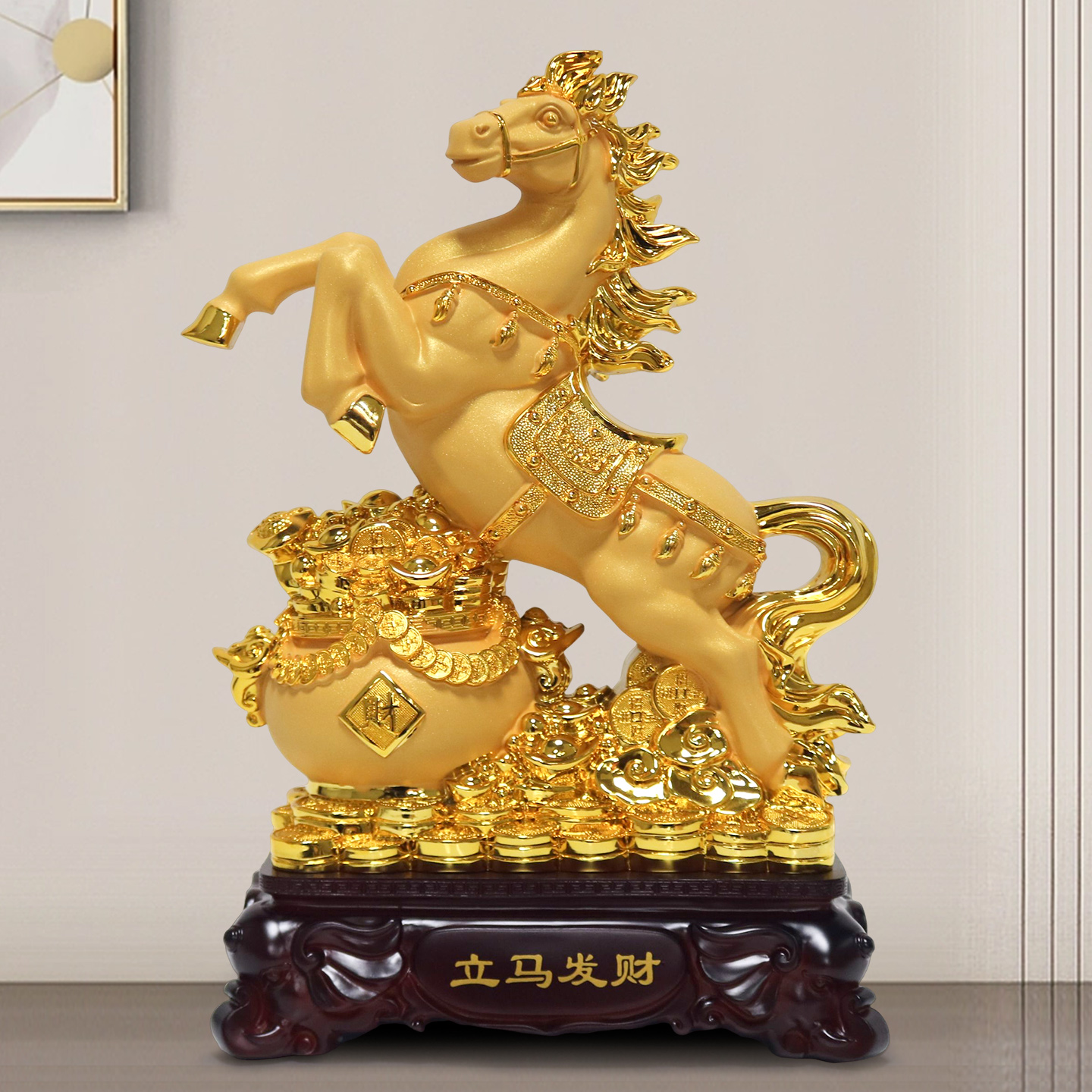马上发财马摆件客厅酒柜装饰送礼