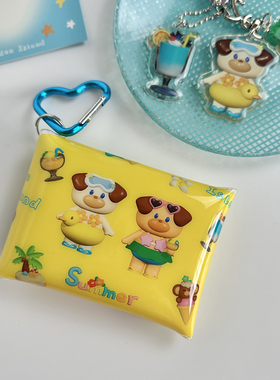 少女岛夏日海岛猪包小狗pvc防水收纳挂包装饰口红包旅游收纳