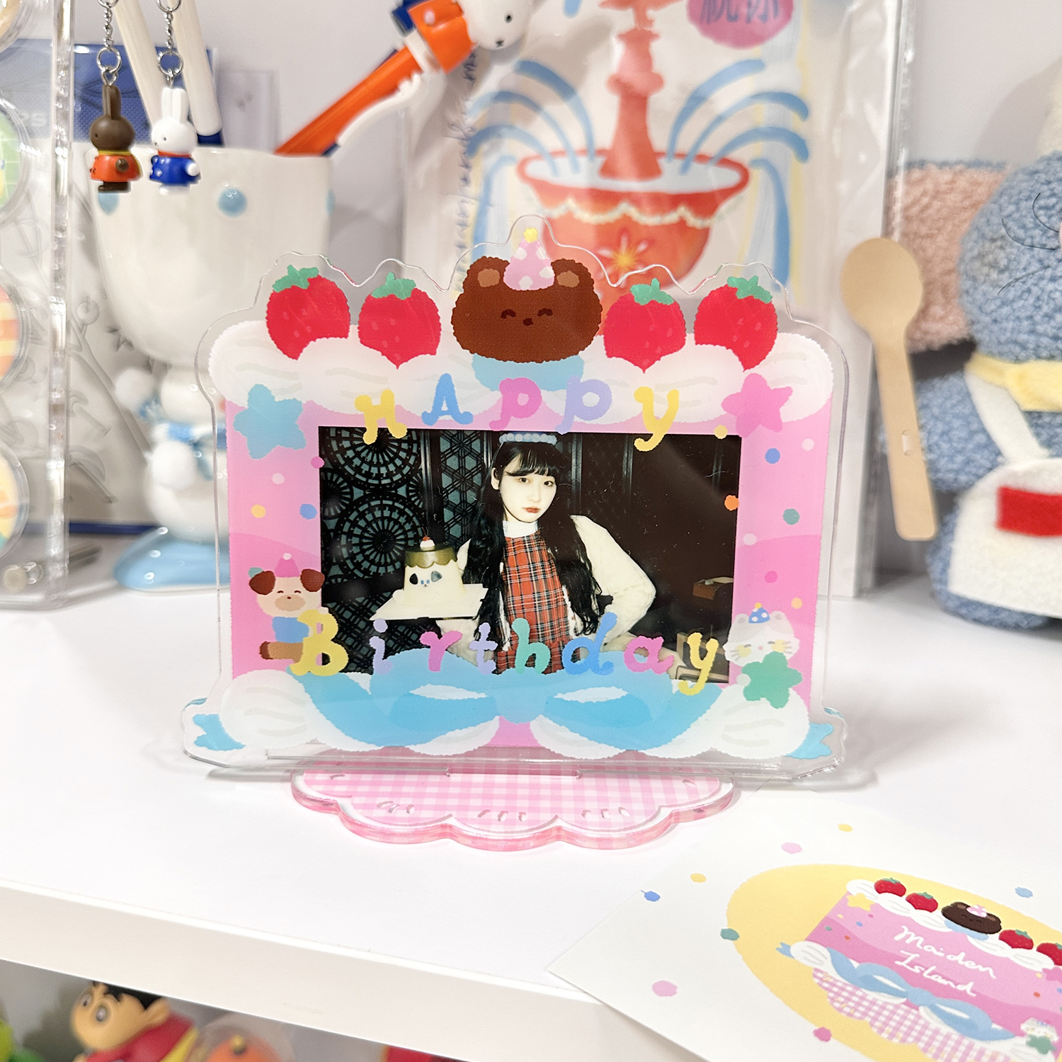 少女岛原创生日蛋糕插画宽幅相框wide拍立得