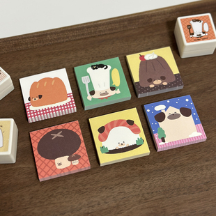 少女岛原创可爱插画5x5迷你便签本无粘性6款