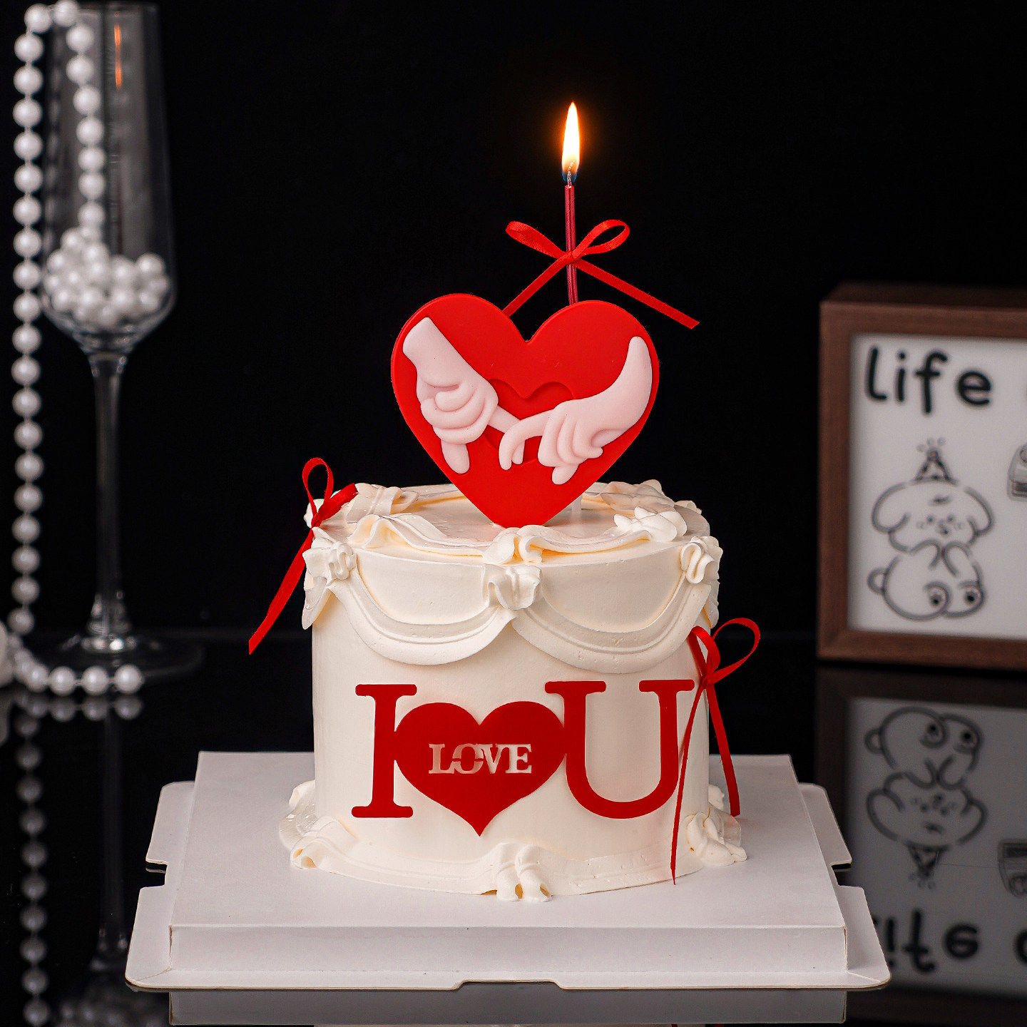 2.14情人节蛋糕装饰I LOVE U亚克力插件情侣牵手甜品台派对装扮,节庆用品/礼品,节日装扮用品,淘宝优惠券,粉丝福利购,淘宝优惠卷