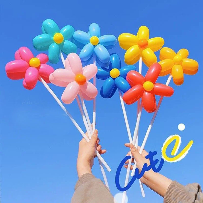 马卡龙ins风花朵气球彩色小气球笑脸小花气球材料包生日派对装扮