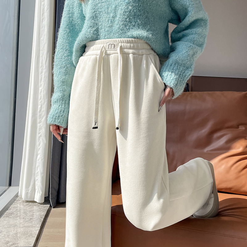羊绒糯米阔腿裤女秋冬2025新款